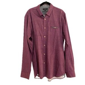 Ted Baker London Plum Office Career Button Down Shirt Long Sleeve 6 US size XXL